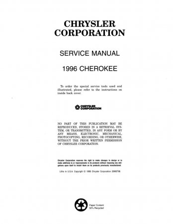 1996 Jeep Cherokee Service Manual
