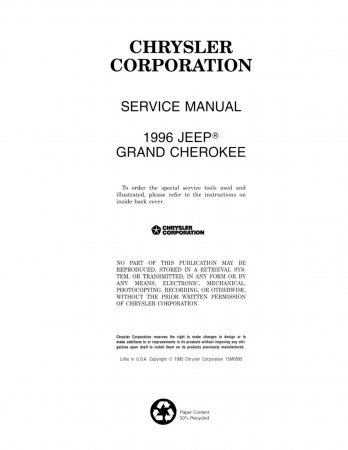 1996 Jeep Grand Cherokee Service Manual