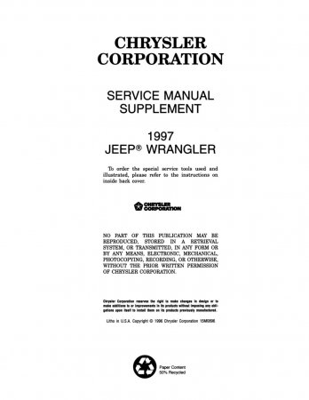 1997 Jeep Wrangler Service Manual Supplement