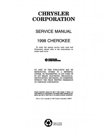 1998 Jeep Cherokee Service Manual