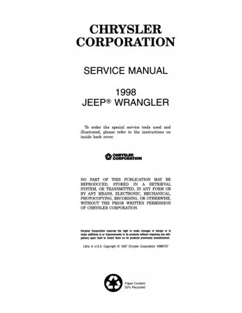 1998 Jeep Wrangler Service Manual