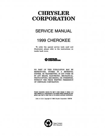 1999 Jeep Cherokee Service Manual