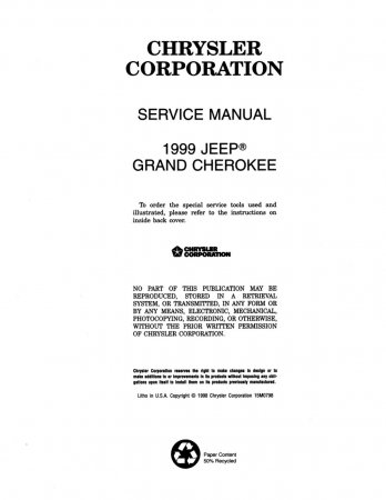 1999 Jeep Grand Cherokee Service Manual