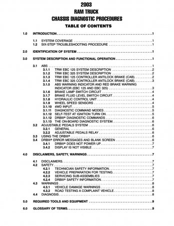 2003 Dodge Ram Truck Chassis Diagnostic Procedures