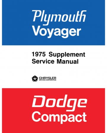 1975 Plymouth Voyager & Dodge Compact Van Service Manual Supplement