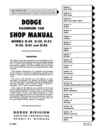 1949-1952 Dodge Shop Manual