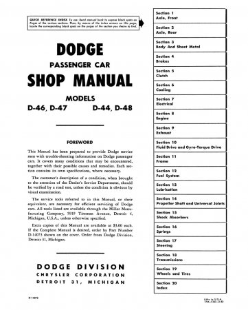 1953 Dodge Shop Manual