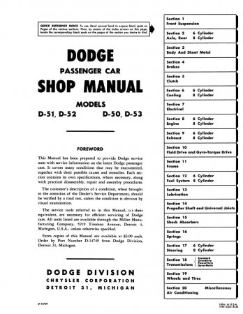 1954 Dodge Shop Manual
