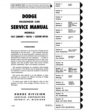 1957 Dodge Shop Manual