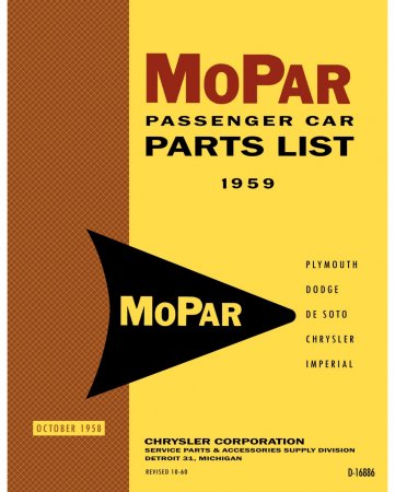 1959 Mopar Passenger Car Parts List