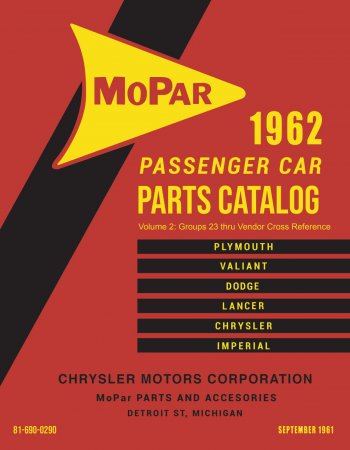 1962 Mopar Passenger Car Parts Catalog