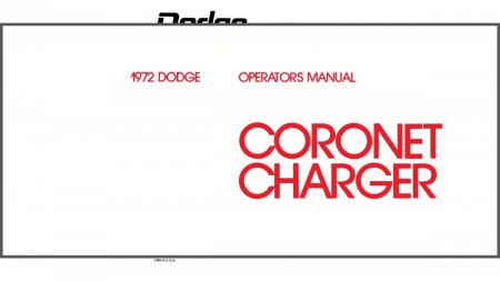 1972 Dodge Coronet / Charger Instruktionsbok