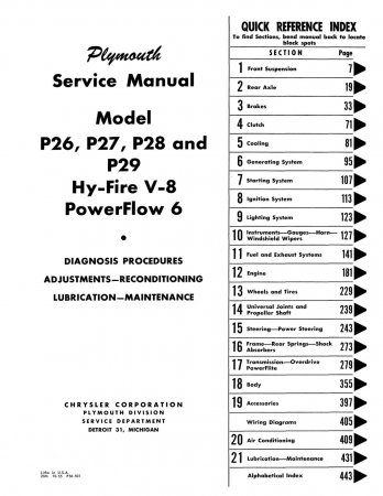 1955-1956 Plymouth Service Manual