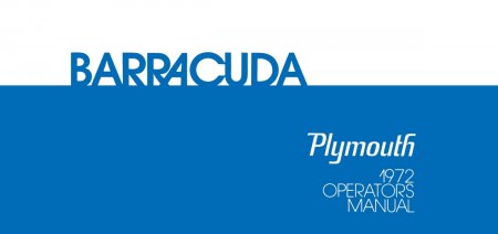 1972 Plymouth Barracuda Instruktionsbok