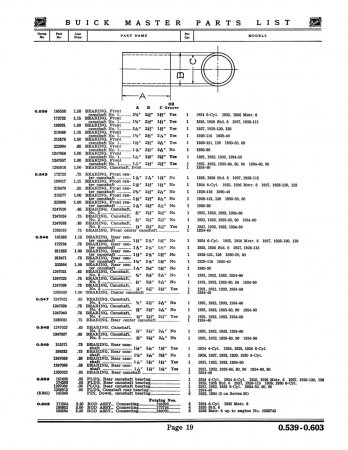 1924-34 Buick Master Parts List