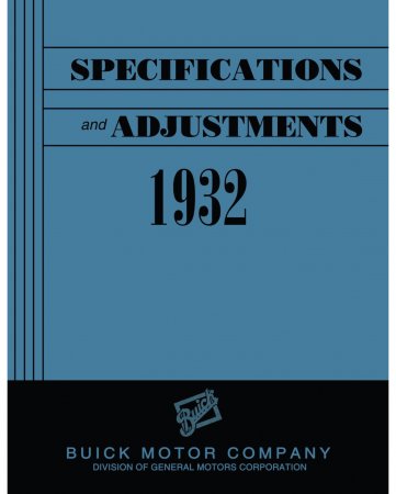 1932 Buick Specifications and Adjustments