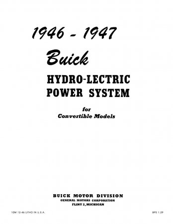 1946-47 Buick Hydro-Electric Power System Cab