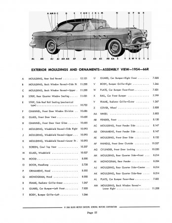 1940-1965 Buick Master Parts Book