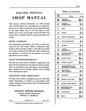 1949-54 Pontiac Shop Manual
