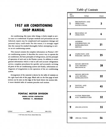 1957 Pontiac Air Conditioning Manual