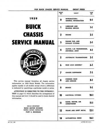 1959 Buick chassis Service Manual
