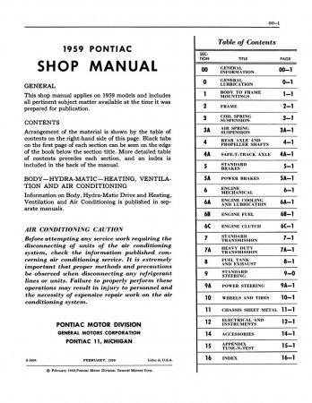 1959 Pontiac Shop Manual