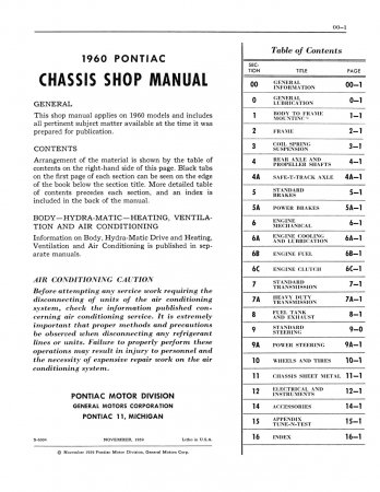1960 Pontiac Chassis Shop Manual