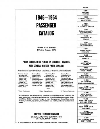 1946-1964 Chevrolet Chassis and Body Parts Catalog