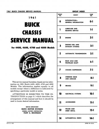 1961 Buick Chassis Service Manual