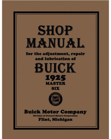 1925 Buick Master Six Shop Manual