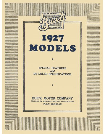 1927 Buick Special Features and Detailed Specifications