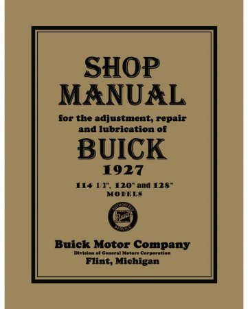 1927 Buick Shop Manual