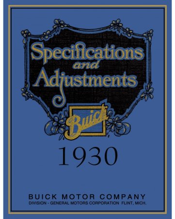 1930 Buick Specifications and Adjustments