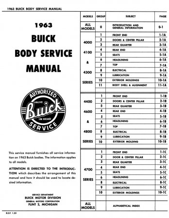 1963 Buick Body Service Manual