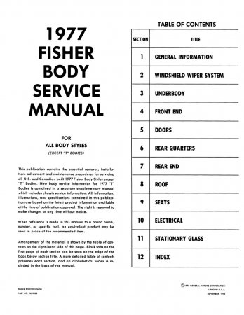 1977 Fisher Body Service Manual
