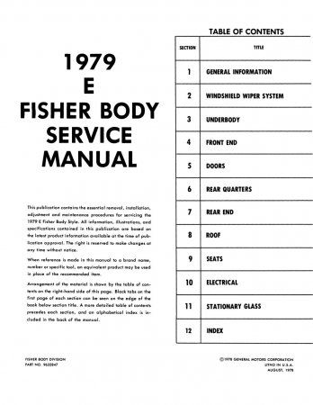 1979 Fisher Body E Service Manual
