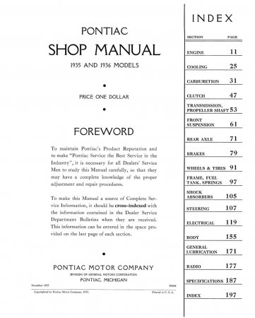 1935-36 Pontiac Shop Manual