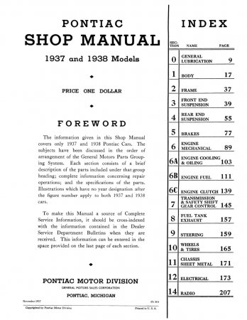 1937-38 Pontiac Shop Manual