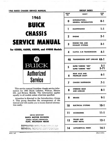 1965 Buick Chassis Service Manual
