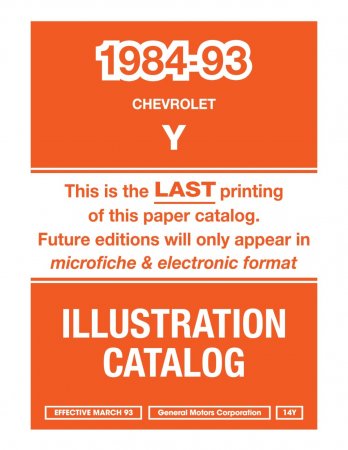 1984-1993 Chevrolet Y Corvette Parts & Illustration Catalogs