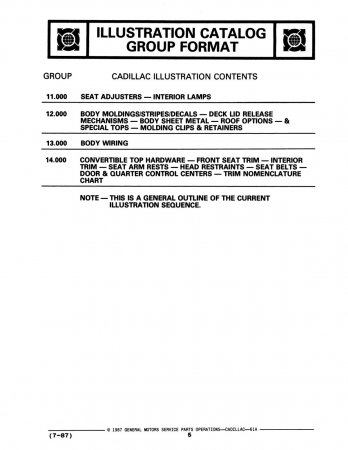1976-1981 Cadillac Chassis & Body Parts and Illustrations Catalog