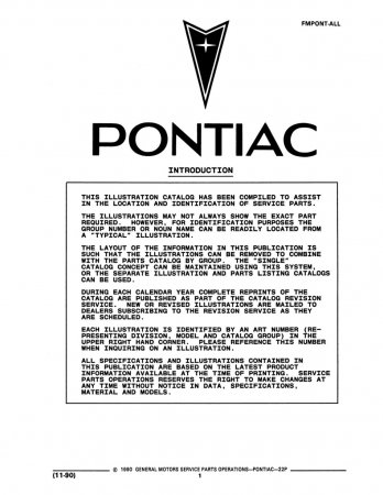 1984-1988 Pontiac P Parts and Illustration Catalog