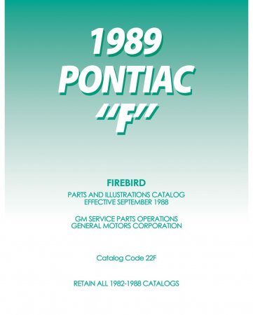 1989 Pontiac Firebird Parts and Illustration Catalog