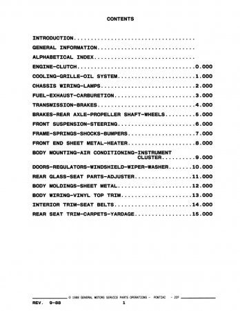 1989 Pontiac Firebird Parts and Illustration Catalog