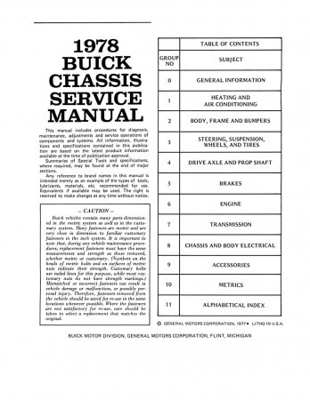 1978 Buick Chassis Service Manual