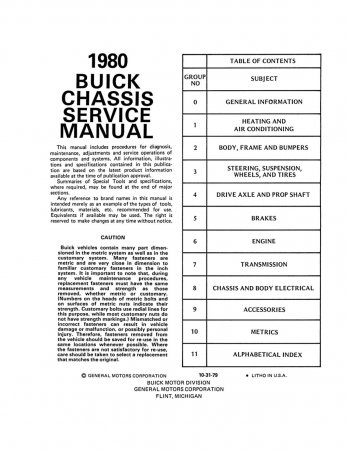 1980 Buick Chassis Service Manual