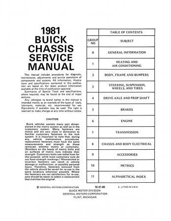1981 Buick Chassis Service Manual