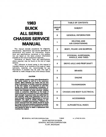 1983 Buick Chassis Service Manual