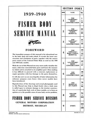 1939-40 Fisher Body Manual