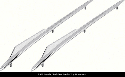 Kromlister Framskärm Impala 1962